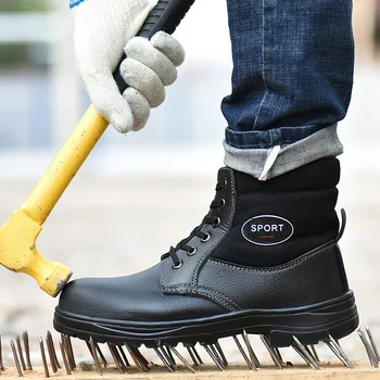 

Winter Work Safety Boot Warm Fur Men Boots Steel Toe Safety Shoes Winter Boots Men Work Boots Male Shoes Adult Boots Men 39