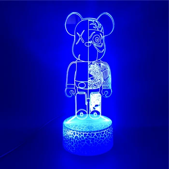 

Smart Phone Control LED Night Light USB Violent Bear Touch Sensor Gift Table Lamp Bedroom Bright Base Multi-color with Remote