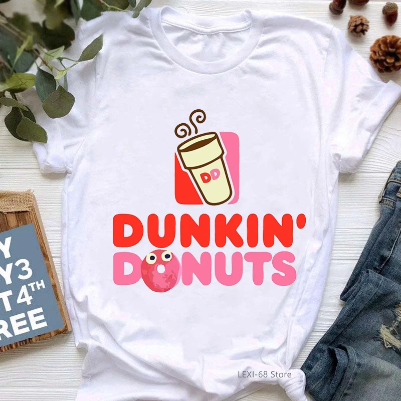 Charli Damelio Graphic Print Tshirt Women Dunkin Donuts Iced