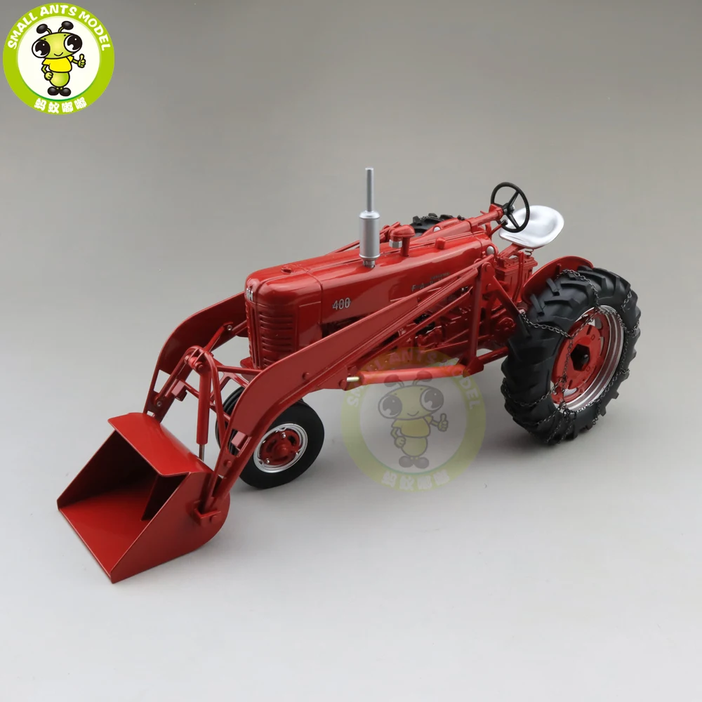 1/16 FARMALL 400 трактор с погрузчиком и цепями литой модельный автомобиль игрушки подарки для мальчиков и девочек