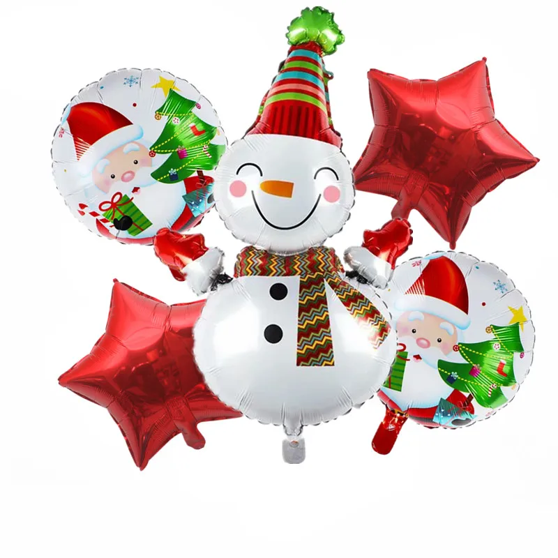 5pcs as picture 5/10 шт. Рождественские шары Globos для рождественской вечеринки Санты украшений Фольга набор воздушных шариков для Семья Рождественский воздушные шары - Цвет: 5pcs as picture