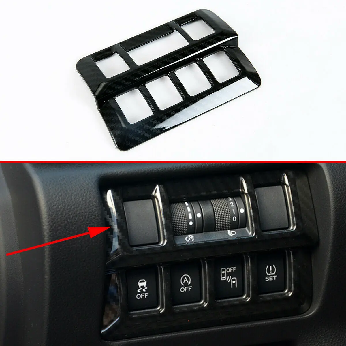 

Carbon Fiber Inner Front Dashboard Lamp Light Adjust Switch Frame Cover Trim For Subaru XV Crosstrek 2018 2019 Accessories Parts