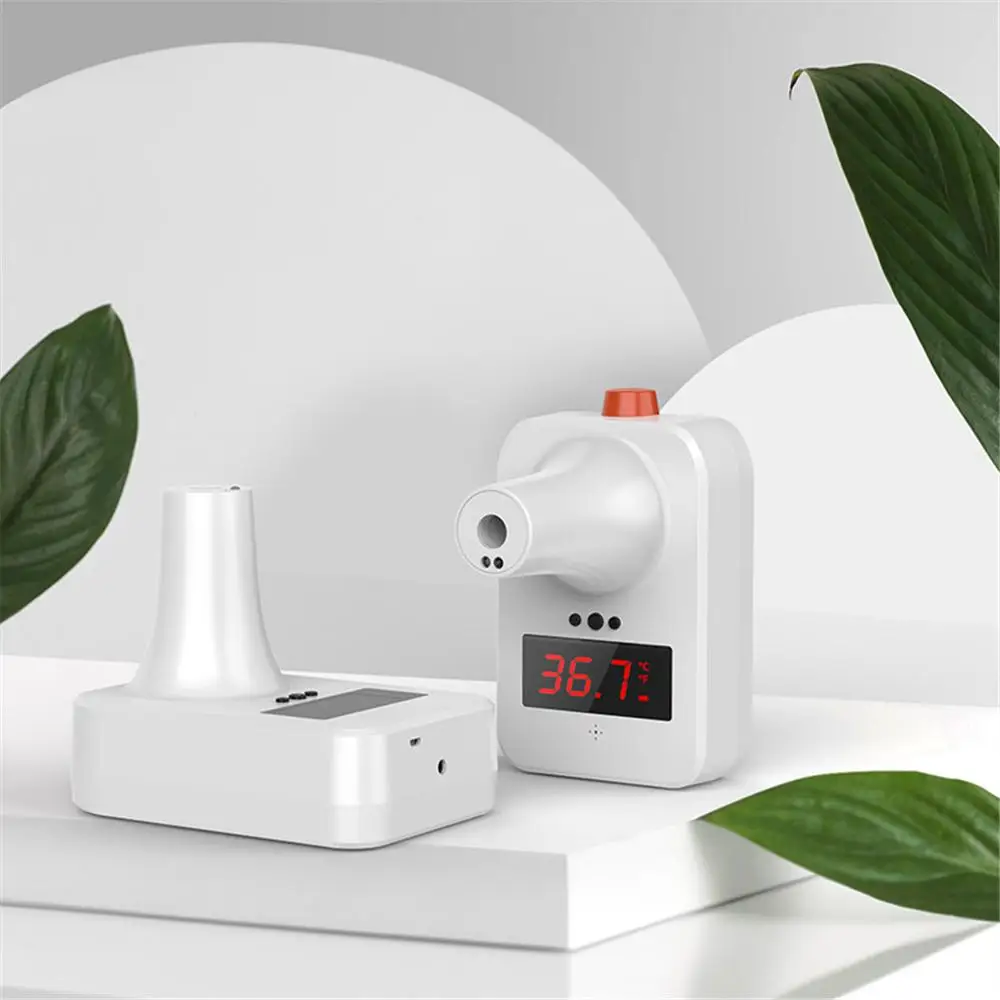 Non-Contact Digital K7 Thermometer Wall-Mounted Infrared Forehead Thermometer LCD Display Wall Thermometer School/Office/Metro