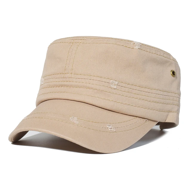 Washed Cotton Military Caps Men Cadet 
