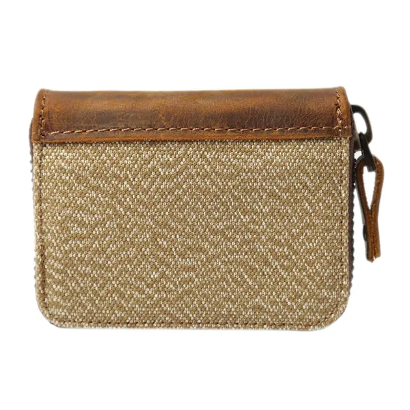 THINKTHENDO Canvas Credit Card Wallet Holder Coin Change Pouch Pocket for Women Men H8WD - Цвет: KH