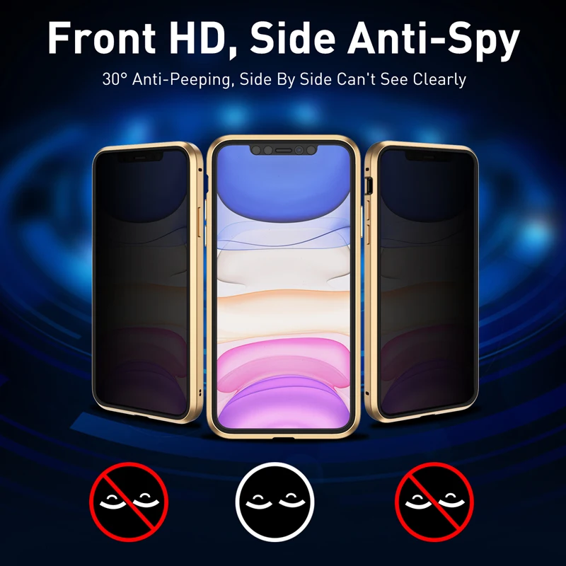 Анти-писк Магнитный чехол для телефона для iPhone 11 11 Pro Max XR XS Max X 7 8 6 6S Plus защита экрана закаленное стекло чехол