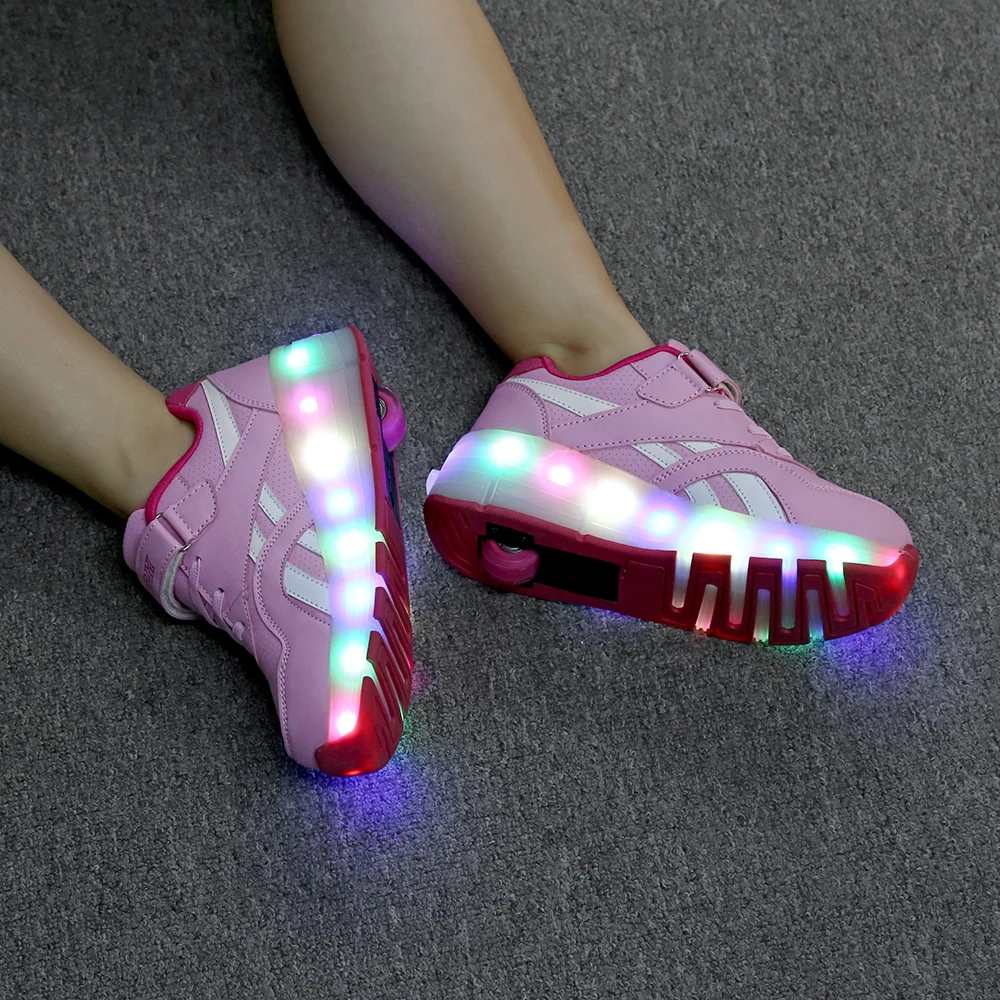 Shoese/розовый черный USB зарядка модный светодиодный светильник для девочек и