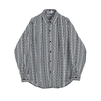 

EWQ / men's wear Tie Decoration printting turn down collar Satin oversize shirt 2020 spring new Temperament Tide tops 9Y1022