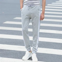 Для мужчин Для женщин свободные тонкие Повседневное офис с эластичной резинкой на талии, длинные штаны для фитнеса впитывающие пот во время покупок спортивные брюки мягкие 3 полосатый домашний
