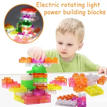

42PCS Electric Rotating Light Energy Building Blocks Free Assembly Assembling Toys DIY Building Blocks Puzzle Science Toy