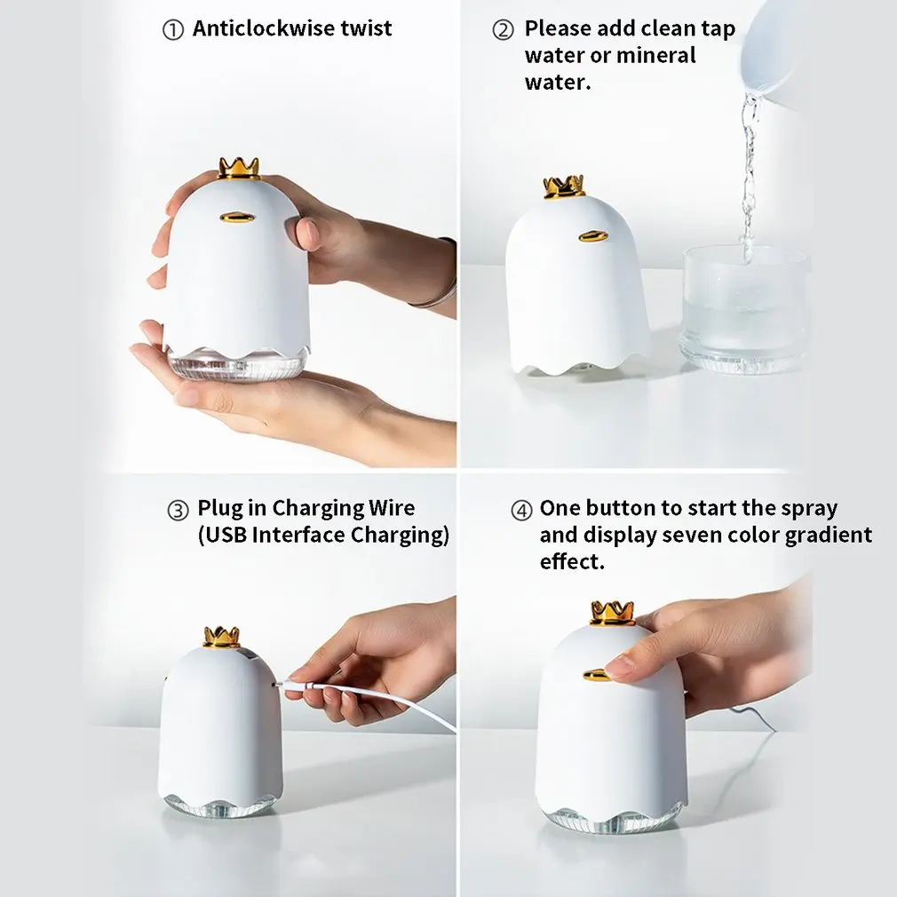 Домашний офисный увлажнитель воздуха маленький желтый в виде утки мини с usb