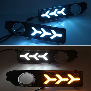 

CSCSNL 1 Pair LED Daytime Running light DRL fog lamp with Yellow Turn Signal Light For Volvo S80 2009 2010 2011 2012 2013