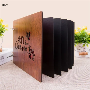 

BXLYY 8-inch Wooden Memorial DIY Photo Album Birthday Party Decor Valentines Day Gift Wedding Gifts for Guests Baby Shower.85z