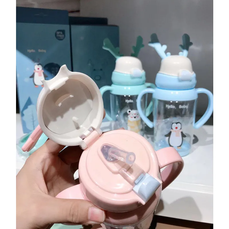 Детская Бутылочка для воды Tritan BPA Free детская чашка портативная для кормления бутылочка с соломинкой герметичная прочная чашка для воды