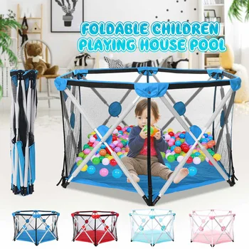 

Folding Baby Children Playing House Portable Outdoor Indoor Toddler Game Pool Playpens Fence Kids Safety Barrier Tent 125x70cm