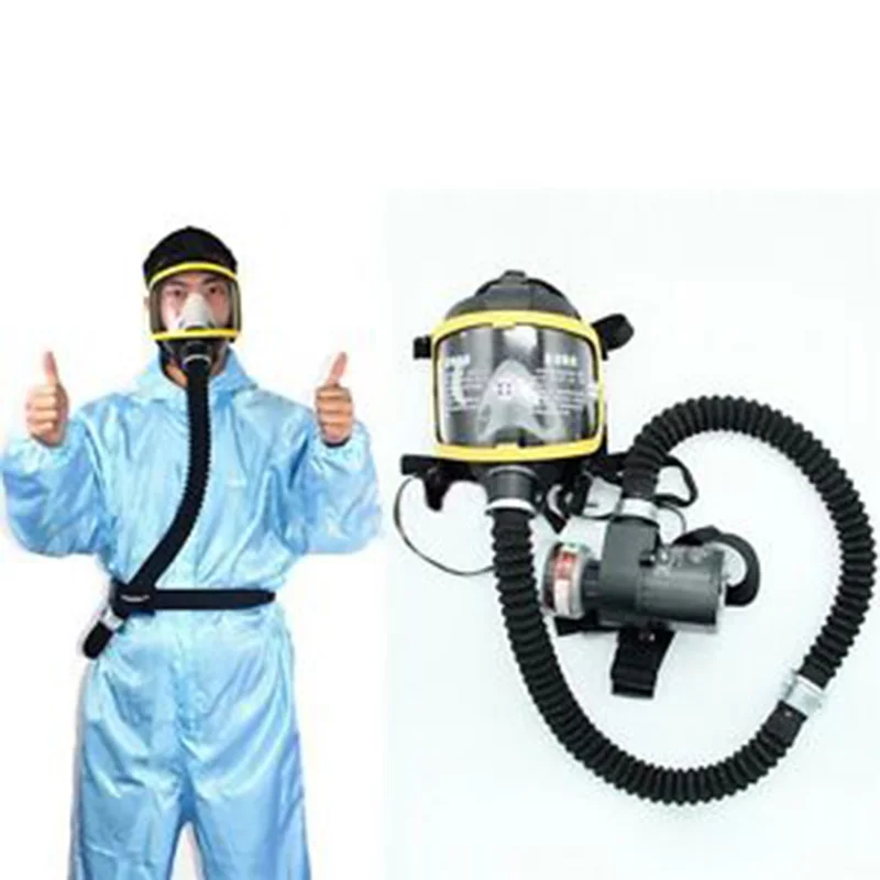 

Electric Constant Anti Dust Flow Supplied Air Fed Full Face Gas Mask Respirator System Safety Protection Tool