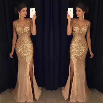 

Evening Dress Elegant Mermaid Floor-length Long Formal Dress Party Gowns with Straps Sexy Sequins Prom Dresses