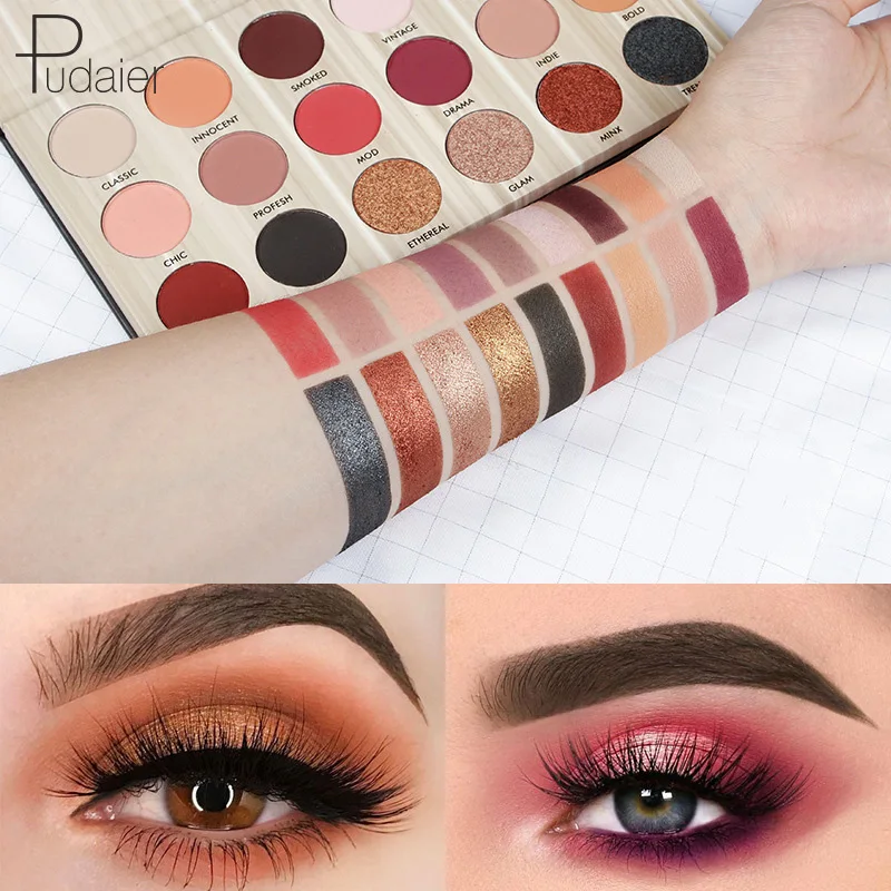 

New 18 Color Women Nude Matte Eyeshadow Palette Earth Color Glitter Matte Pigment Shimmer Fashion Eye Shadow Palette Hot CJ666
