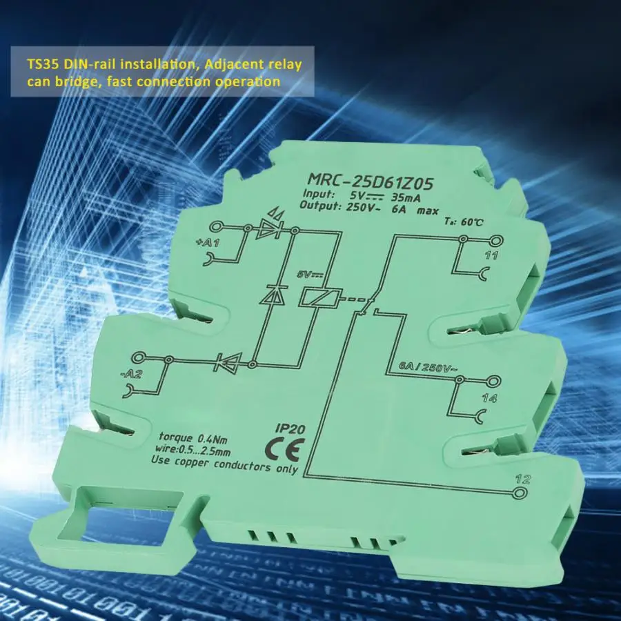 

DC 5 v to 250 V AC PLC Interface Relay Module MRC-25D61Z055V Electromagnetic Relay Control Board for coupling switch