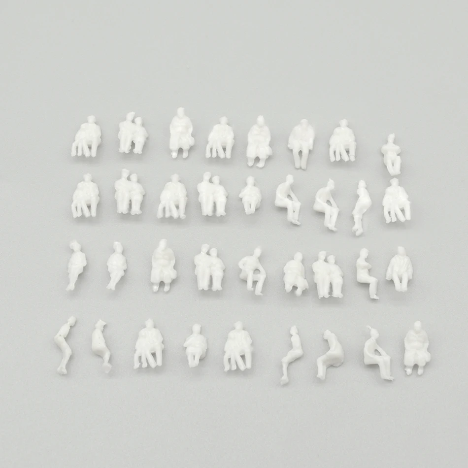 sitting figure seated miniature white people Architectural model human scale ABS plastic peoples 4
