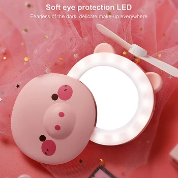 

Mini Led Makeup Mirror Multipurpose Cosmetic Mirror Pattern Handle Makeup Mirrors Portable Carry-On Lace Hand-Held Mirrors