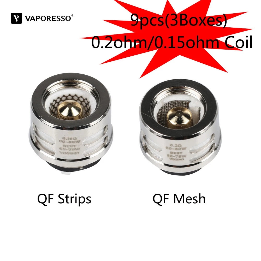 9 шт. оригинальный Vaporesso QF сетчатая катушка полоски головка 0.2ohm 0.15ohm Vape Core для SKRR