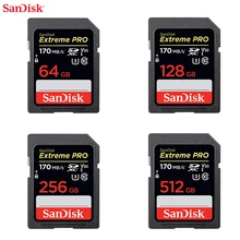 Aliexpress - SanDisk Extreme PRO SD card 128GB 64GB 32GB 16GB 256GB SDHC Memory Card UHS-I High Speed 633X Class 10 95MB/s V30 for camera