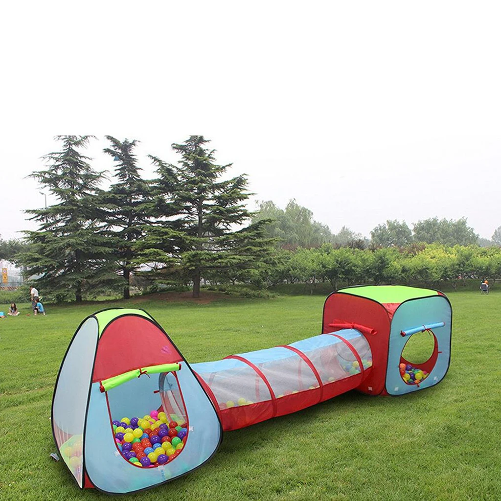 Kids Playhouse 3-in-1 Play Tent Crawl Tunnel for Beach, Backyard, Camping, Home, Garden, Park, Parties, Day Care