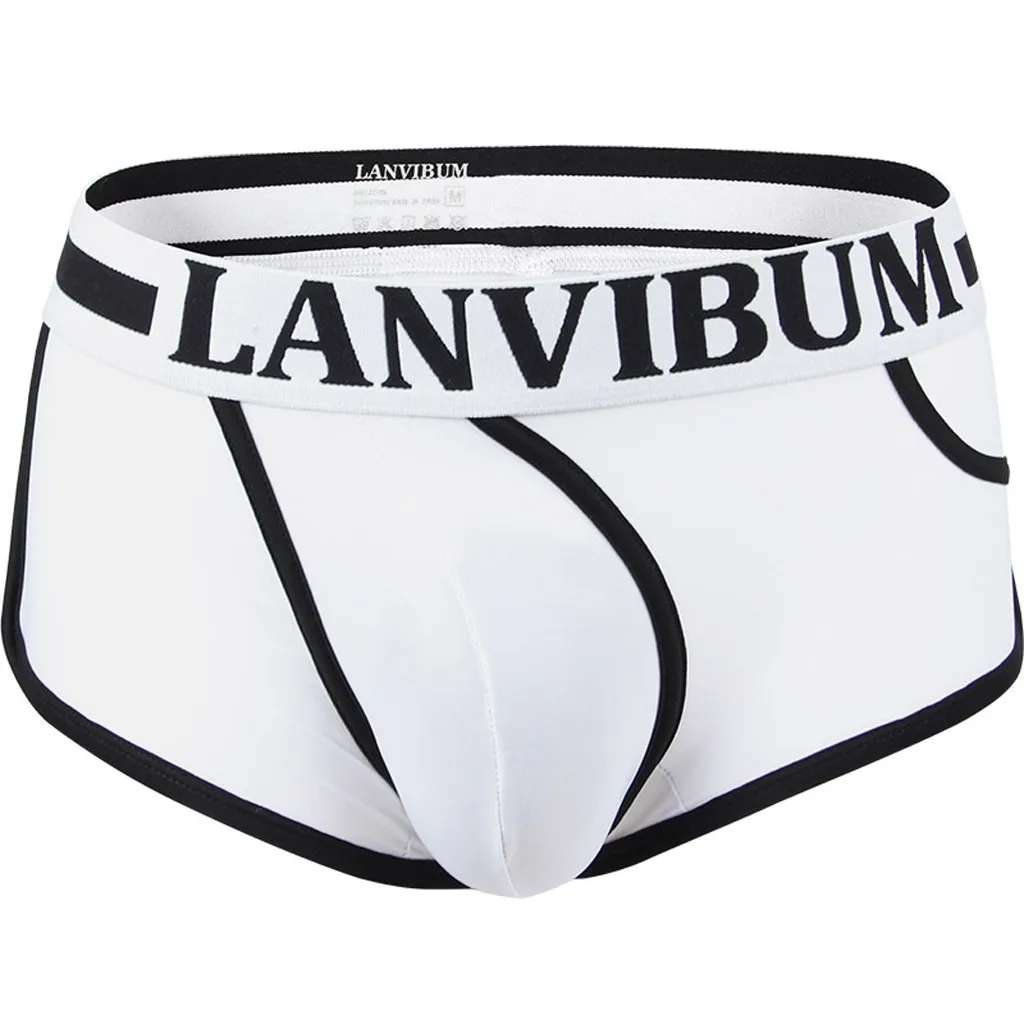 LANVIBUM модные брендовые мужские сексуальное нижнее белье боксеры чистый цвет