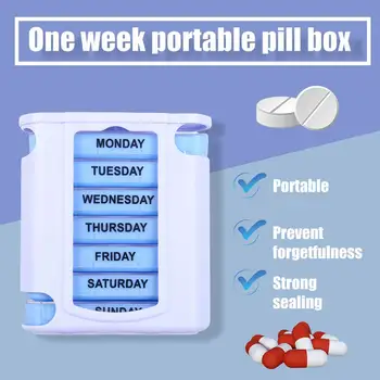 

7 Days Pill Case Portable Travel Strong Sealing Light Medicine Container Tablet Sorter Organizer Drugs Storage Box