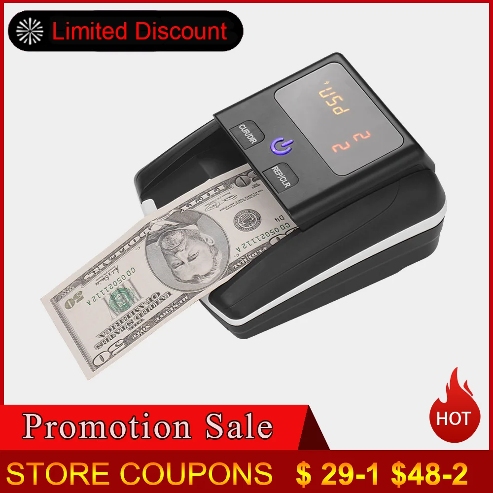 

Portable Small Banknote Bill Detector Denomination Value Counter UV/MG/IR/DD Counterfeit Detector Currency Cash Tester Machine