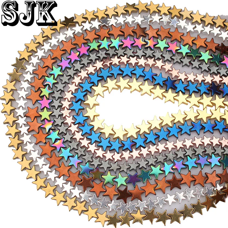 

8 Colors Natural Stone Pentagram Star Shape Hematite Beads Loose Beads 4 6 8 10MM DIY For Jewelry Necklace Bracelet Making