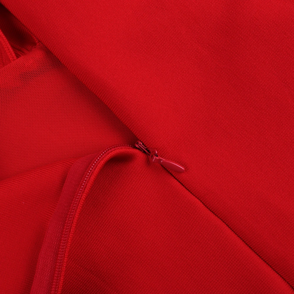 Ocstrade Красный V шеи с длинным рукавом Над коленом пояс Бандажное платье PF19127-Red