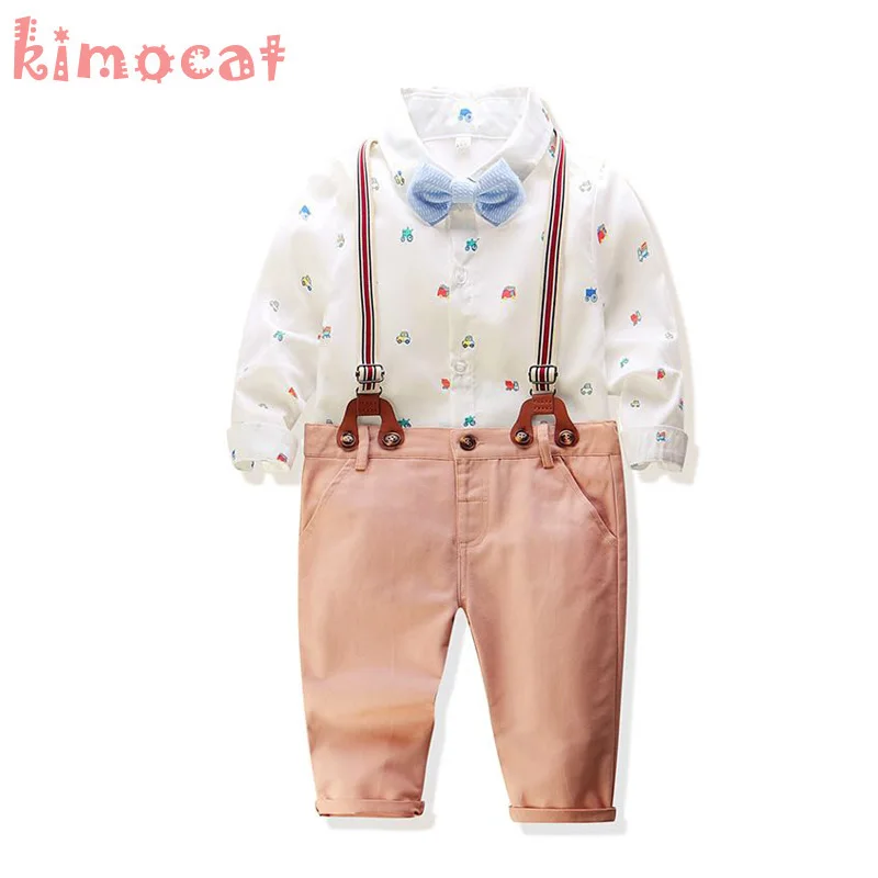 

Kiomcat Gentleman Baby Boy Clothing Happy Wedding Party Birthday Newborn Baby Boys Clothes T-Shirts+Pants+Tie Boys Kid Outfits