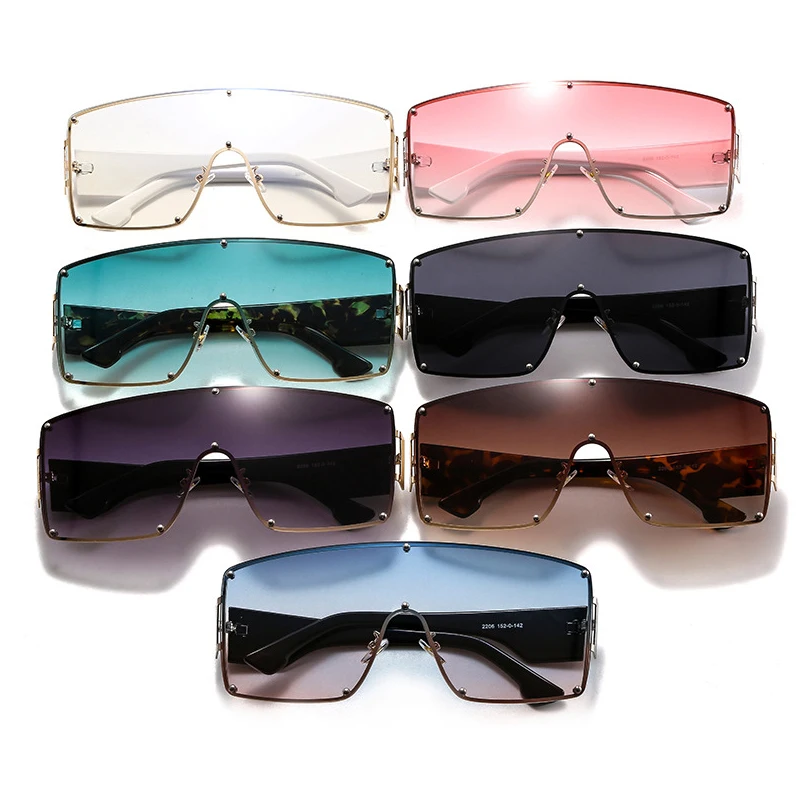 Gafas de sol cuadradas de medio Marco, lentes de estilo INS, cambio  Gradual, pieza de océano, montura grande Fivean unisex