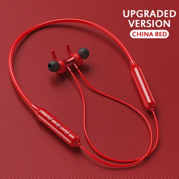 

New Bluetooth 5.0 Wireless Sports Headset Stereo Bass Hanging Neck Metal Magnet Bluetooth Headset Noise Canceling Earphone