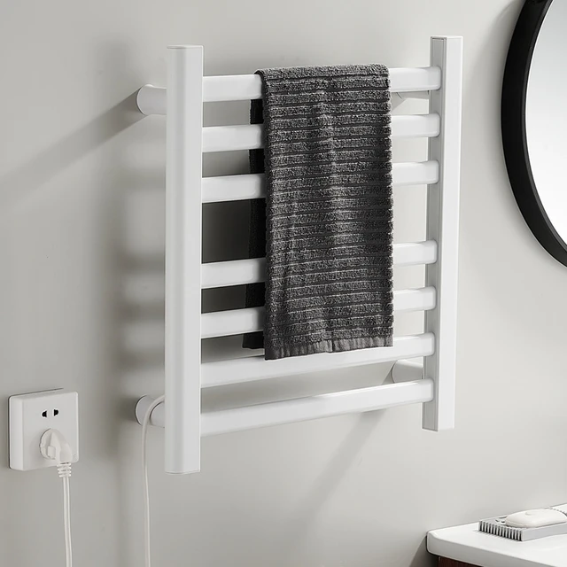 Black Electric Heating Towel Rail Waterproof and Scald Can Heated Can Dry  Bathroom Self Energy Saving And Fast Heating - AliExpress
