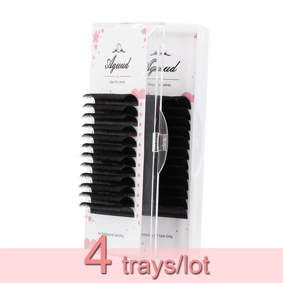AGUUD 4 Trays Easy Fanning Volume Mega Lashes Bloom Individual Eyelash Extension Auto Flowering Fast Fan C/CC/D/DD Makeup | Красота и