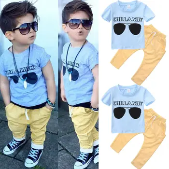 

Summer Baby Boy Clothes T-shirt Tops Pants Outfits Sets Clothing 1-6Y