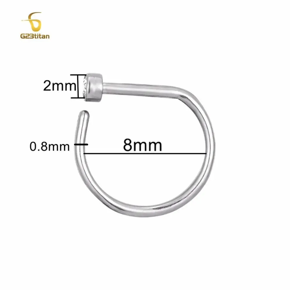 G23titan Minimalist Stud Earrings Nose Studs Eyebrow Studs Basic Fake Piercing Titanium Nose Hoop Septum Rings Body Jewelry - Image 3
