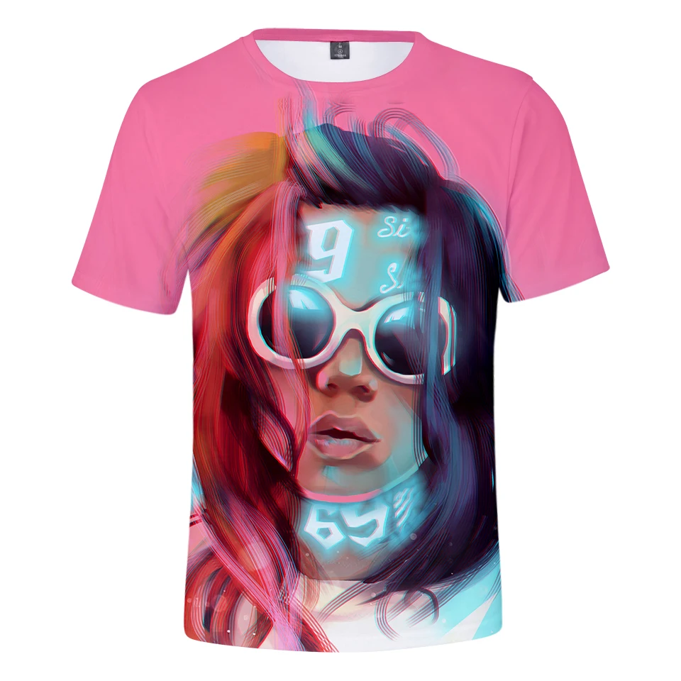 Футболка 6IX9INE для мужчин и женщин модная Повседневная Удобная рубашка с 3D