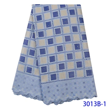 

African Lace Fabric Swiss Voile Lace 2019 Lace Materials For African Women Party With Stone High Quality Cotton Fabric GD3013B-1