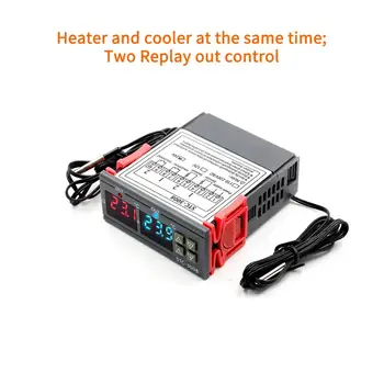 

Dual Digital Temperature Controller Two Relay Output Thermostat Thermoregulator 10A Heating Cooling STC-3008 12V 24V 220V