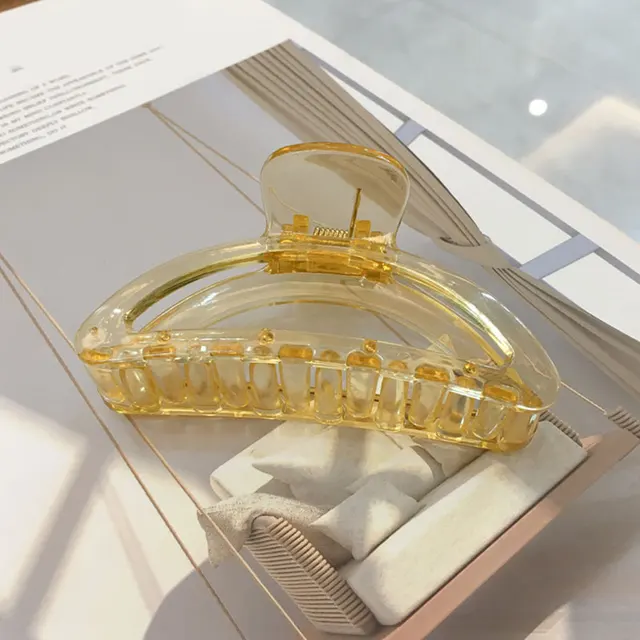 Transparent Hair Claws Crab Solid Color Acrylic Barrette Vintage Hair Clip Simple Elegant Hair Accessories Ponytail Clip Crabs 55