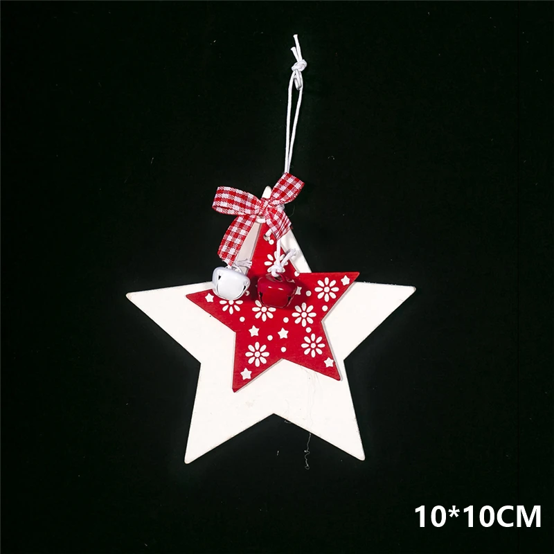 White Star Noel новогодний деревянный автомобильный Декор веселые игрушки для рождественской елки Рождественский Декор для дома Новогодний Декор Navidad рождественские подарки - Цвет: White Star