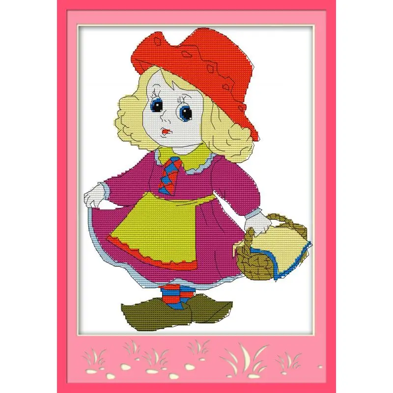 Joy Sunday The Little Red Riding-hood Cross Stitch DIY Sets 11&amp14CT Kits Handmade Embroidery For Needlework | Дом и сад