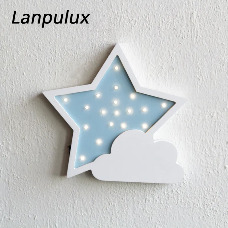Lanpulux 3D деревянная звезда луна лампа милые Мультяшные светильники детские