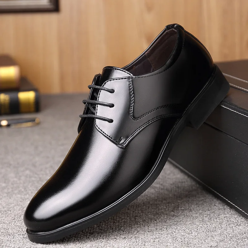 New Fashion Business Dress Men Shoes Classic Leather Men'S Suits Shoes Fashion Lace-up Dress Shoes Men Oxfords