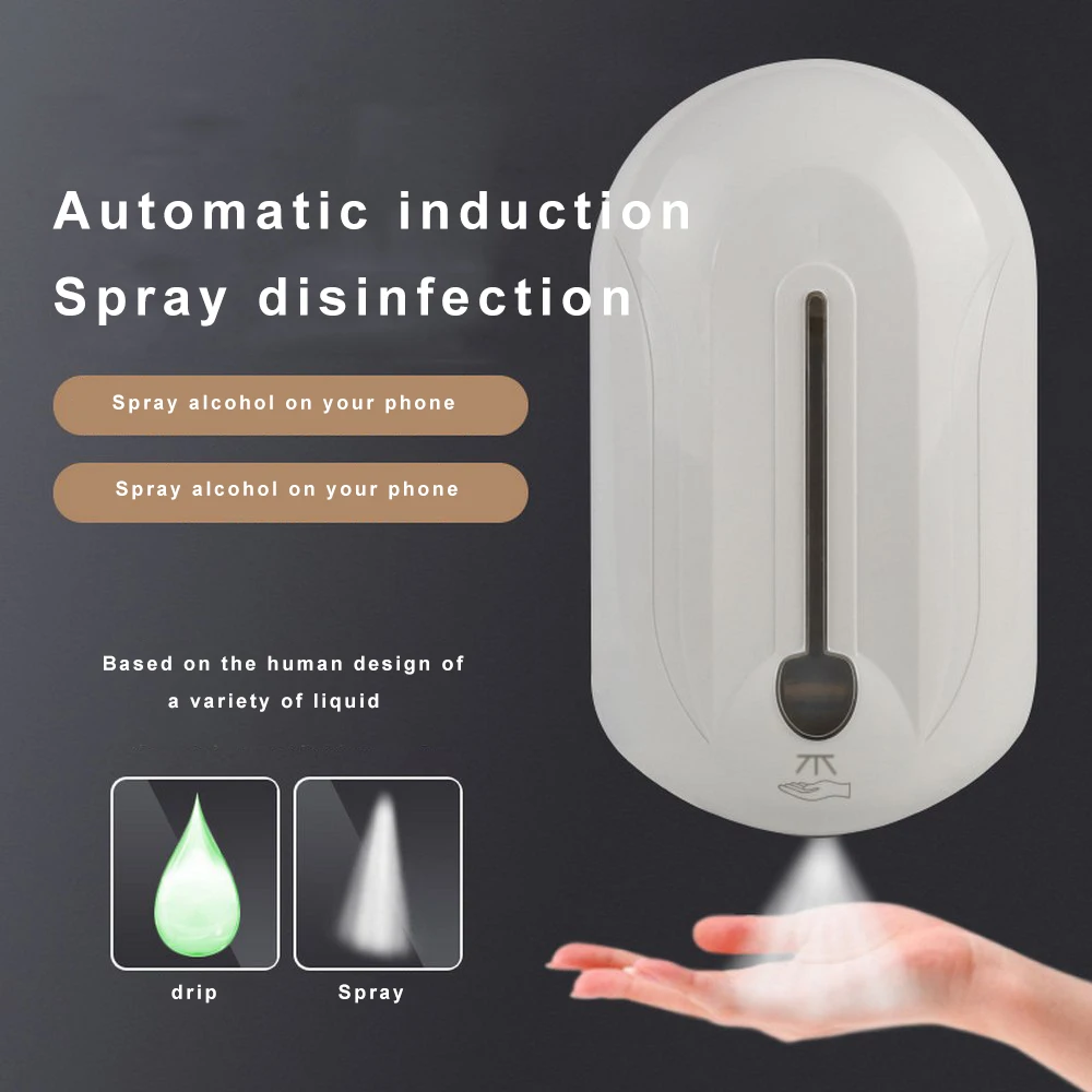 

Wall Mounted Touchless Plastic Automatic Sensor Liquid Soap Dispenser for Bathroom Kitchen Large Capacity Disinfection Sprayer