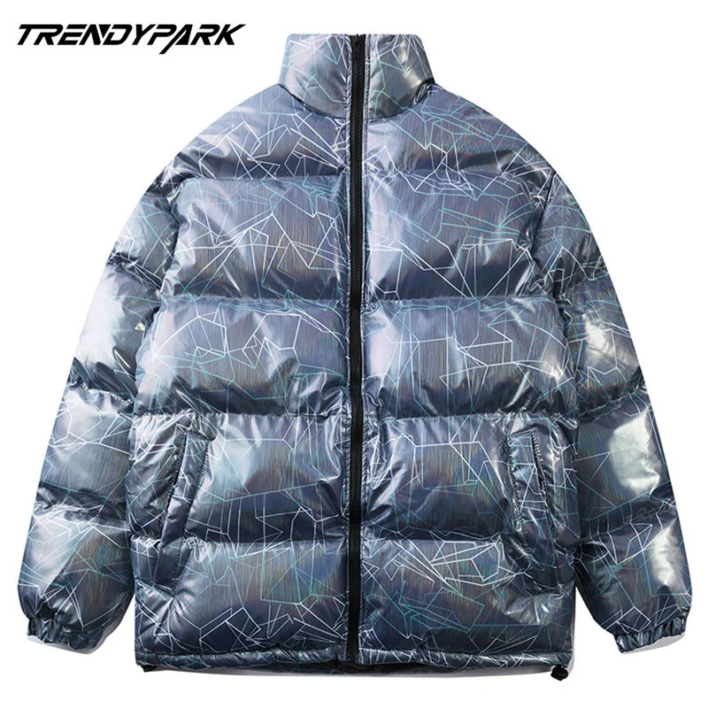 

Hip Hop 2020 Men Winter Warm Jacket Coat Stand Collar Heated Padded Puffer Jacket Oversize Male Parka Streetwear Men's Clothing